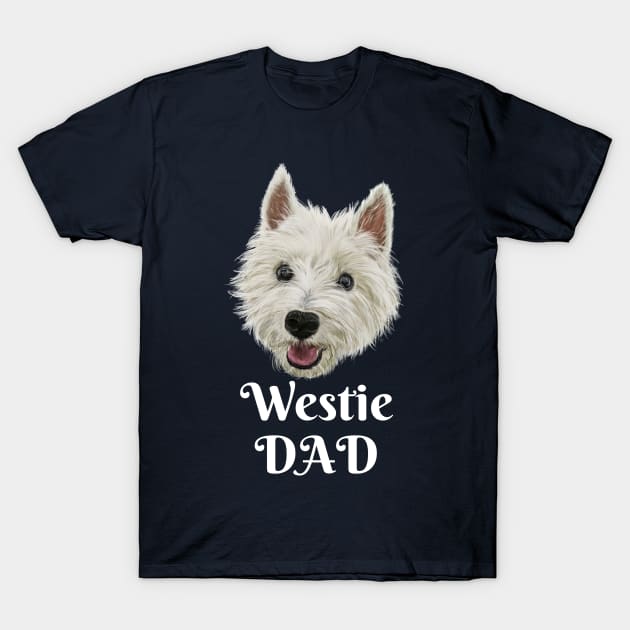 Mens Westie Dad Smiling West Highland Terrier T-Shirt by brodyquixote